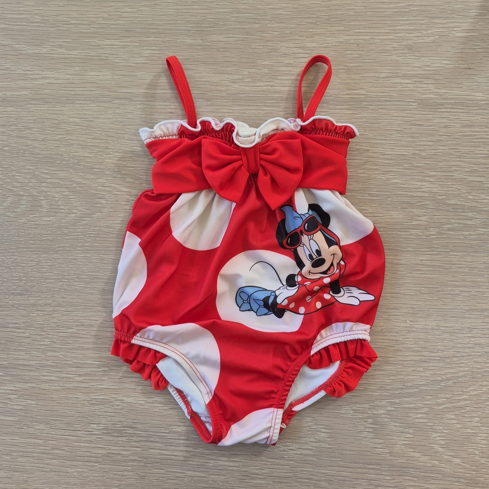 Toddler 12-18 Months Disney Baby White and Red Swimsuit